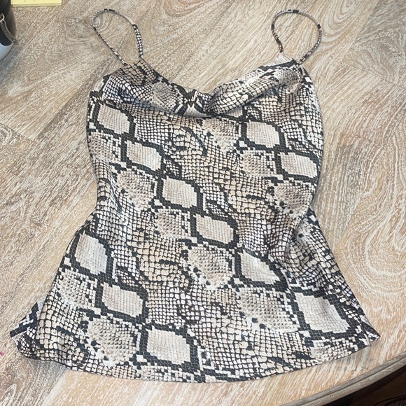 Audrey 3+1 animal print snakeskin python tank top small - Picture 3 of 3
